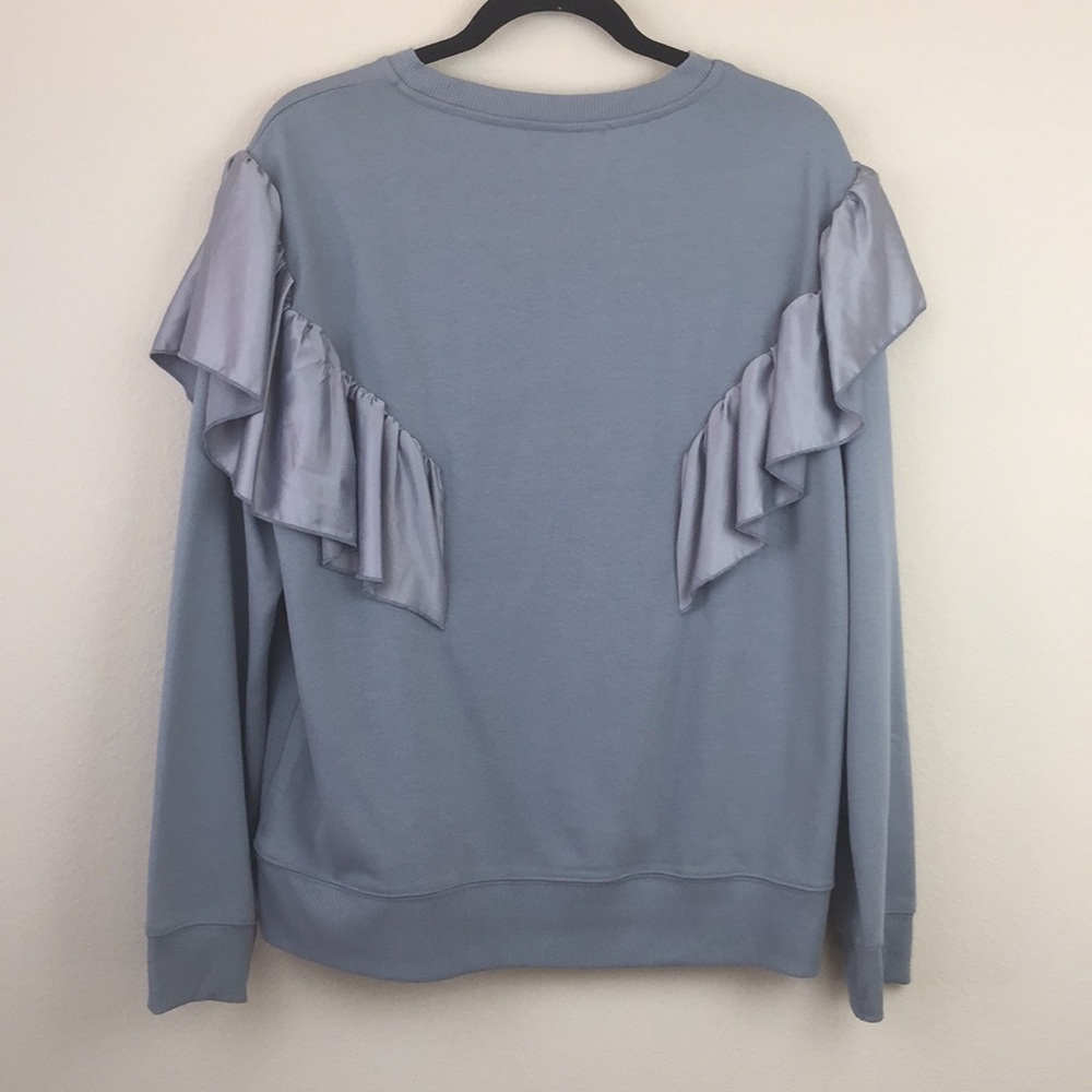 TOPSHOP Gray Ruffle Sweatshirt - Picture 4 of 5